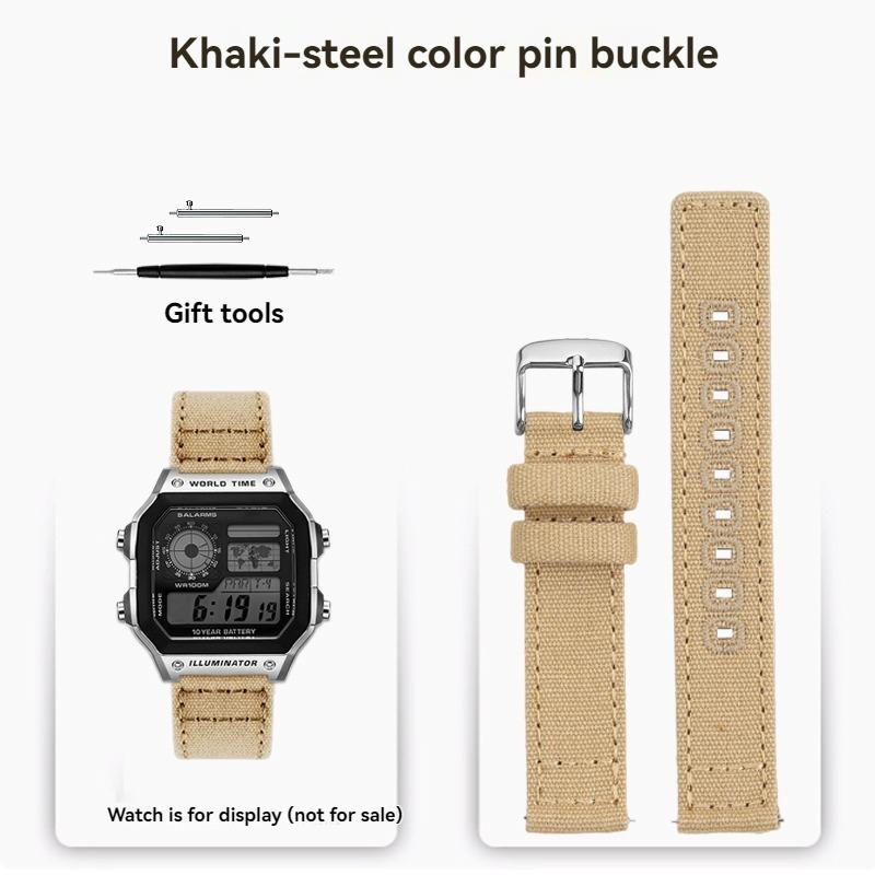 Canvas quick release strap  For Casio G-Shock AE-1200WH/1300/1000/A159 A158W A168 / F91w AE1200 nylon Bracelet Watch Band 18mm
