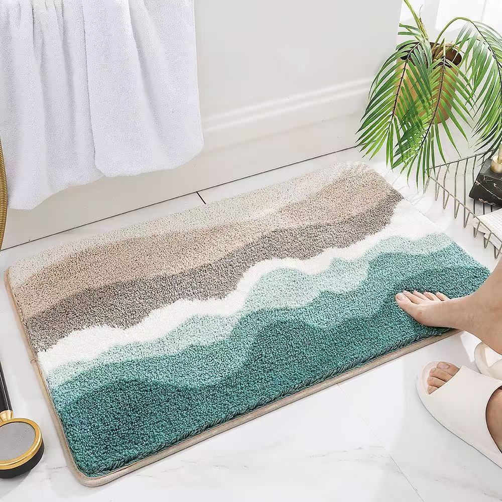 Modern Minimalist Cashmere Skin-friendly Floor Mat, Comfortable and Soft Non-slip Bathroom Floor Mat for Shower Rooms