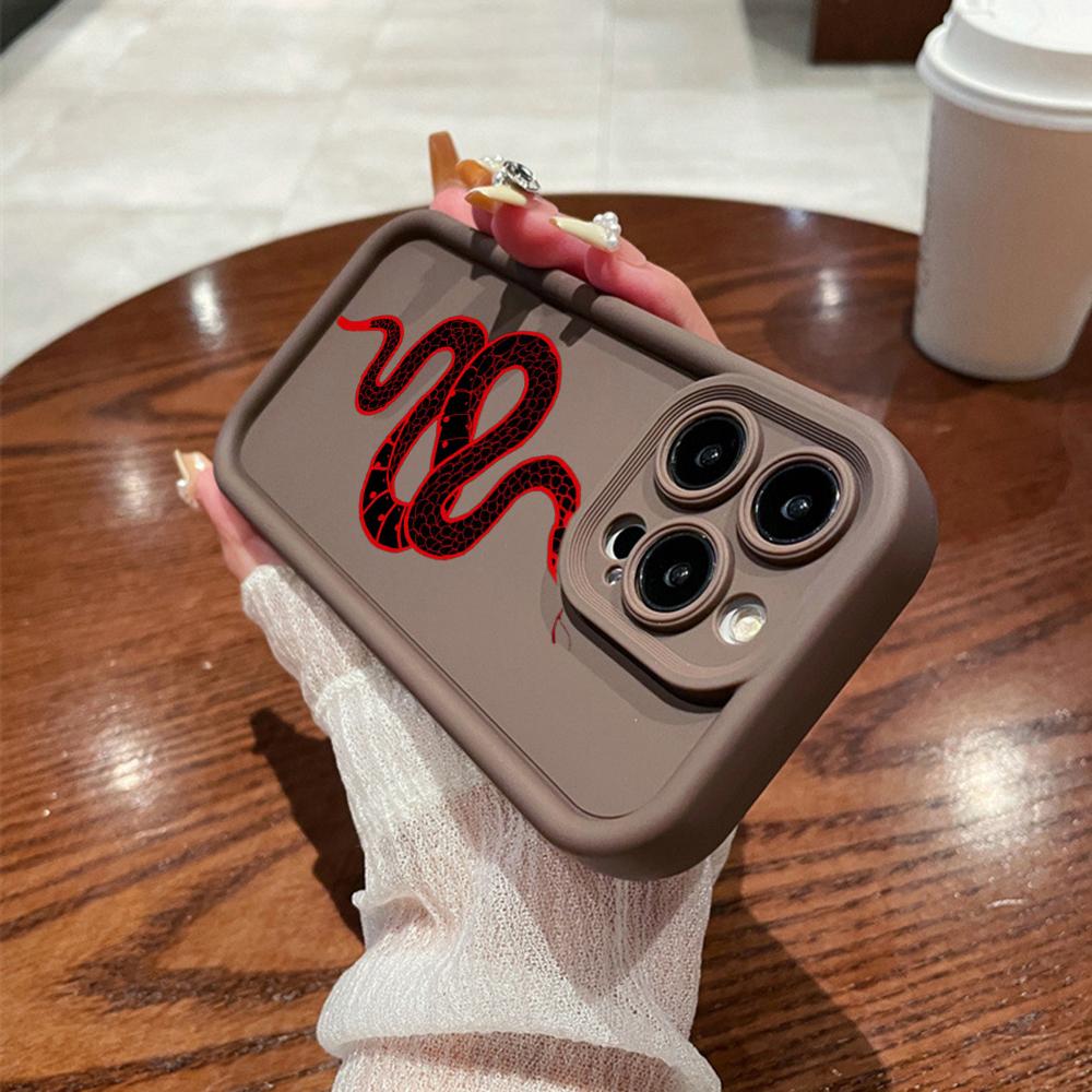 N73 Black Gold Snake Design Soft Angel Eyes Phone Cases for iPhone 15 14 12 11 Pro Max 13 mini 7 8 6S Plus XS Max XR SE Shockproof Bumper Cover