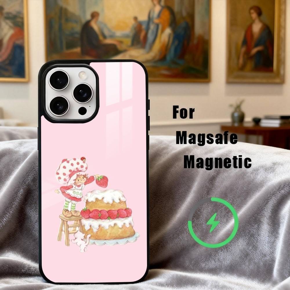 

S-StrawberryS Vintage S-Shortcake Phone Case For iPhone17,16,15,14,13,12,11 Plus,Pro Max Magnetic For Magsafe Wireless Charging iPhone15Plus