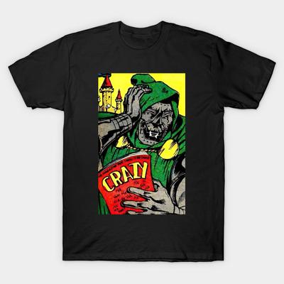 Asian Size Men Print T-shirt Dr Doom No-Cut Heat Transfer Print Cotton Tshirt