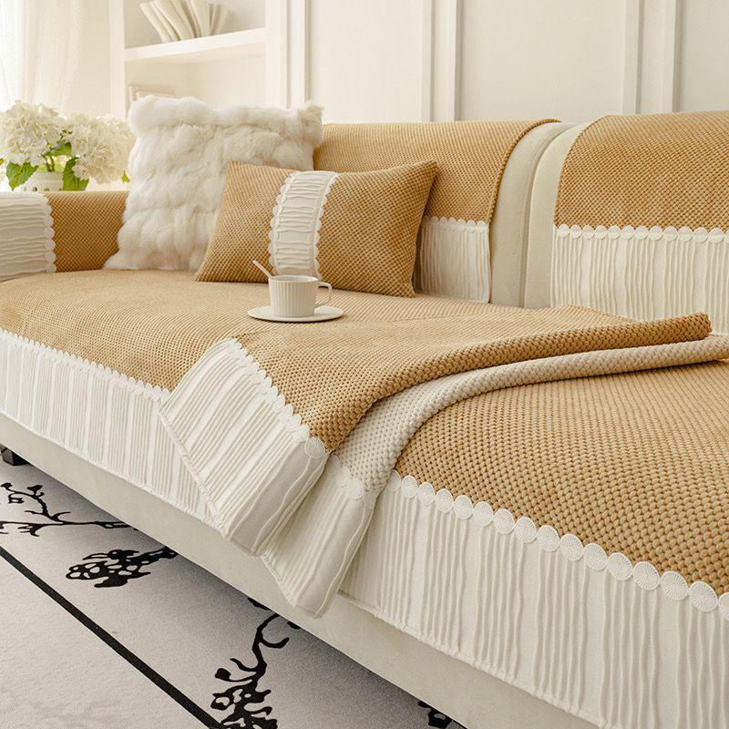 New French Cream Sofa Cushion Four Seasons Universal Cover Cloth Cushion Sofa Cover