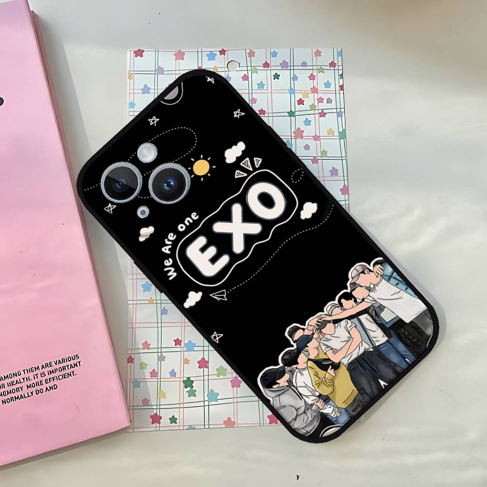 Крутой чехол для телефона E-exo-S Чехол для телефона для IPhone 17,16,15,14,13,12,11,Pro,Plus,Mini Мягкий черный чехол iphone13mini