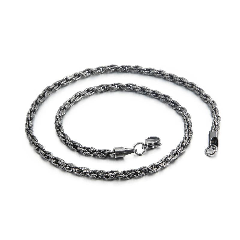 Titanium Steel Simple Braided Men 'S Chain Personalized Versatile Trendy Men 'S Necklace 