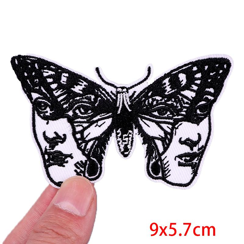 Punk /Heart Embroidery Patch Iron On Patches For Clothing Thermoadhesive Patches On Clothes Cartoon /Bottle Patch Sew Applique Diy