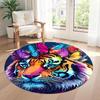 Tiger Round Office Rug Design for Dining Room Playrooms Kitchen Entryway Anti-slip Round Rug Decorate Offices Birthday Christmas Gift