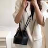 Versatile Lady Foldable Messenger Bag Contrast Color Personalized Design Drawstring Small Tote Solid Color Anti-splash Water