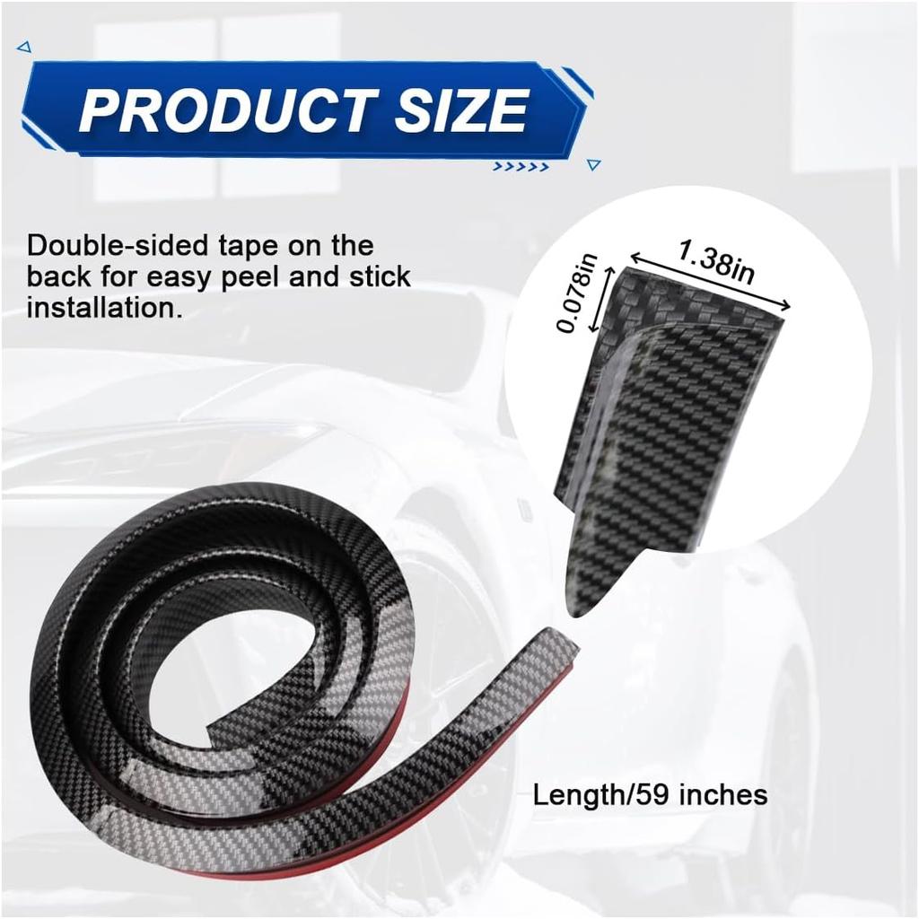 Spoilers For Cars, 3D Rubber Car Rear Spoiler Roof Lip Kit, Trunk Spoiler Trim Strip, Punch-Free Roof Spoiler Wing Sticker For Car Decorations,