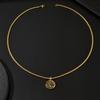 Unique Compass Necklace Men's Trendy Personality Punk Style Long Sweater Chain Fashionable Versatile Disc Pendant