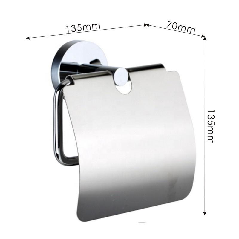 Metalique 54081-CR Wall-mounted Chrome Silver Modern Design Durable Easy Install Bathroom Roll Paper Tissue Holder with Lid