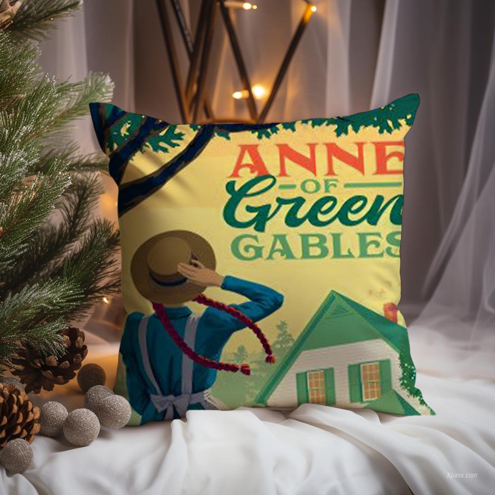 Books Anne of Green Gables Cushion Cover Premium Comfort Reversible Pillow Cove -Two in One Design for Any Room & Car Interior