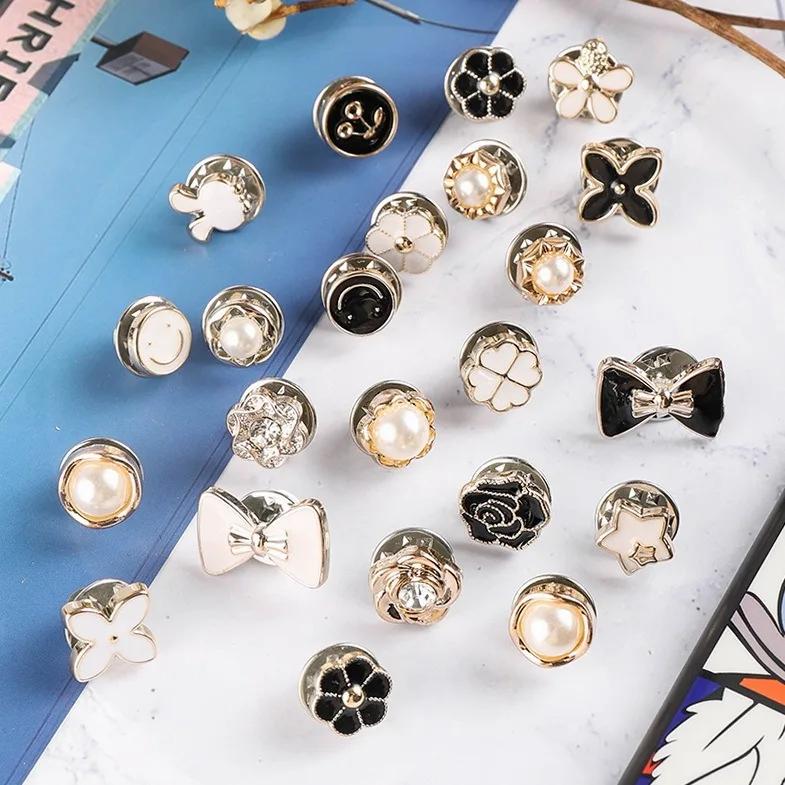 10Pcs/Lot Button Brooch Prevent Accidental Exposure Buttons Brooch Badge Cufflinks Button Detachable Buttons Sewing Accessories