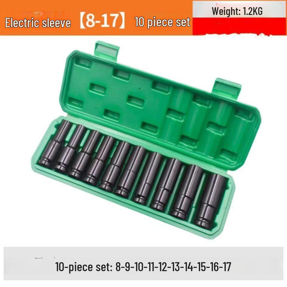 Extended Hexagonal Electric Wrench Socket Set for Auto Repair, 8-32mm