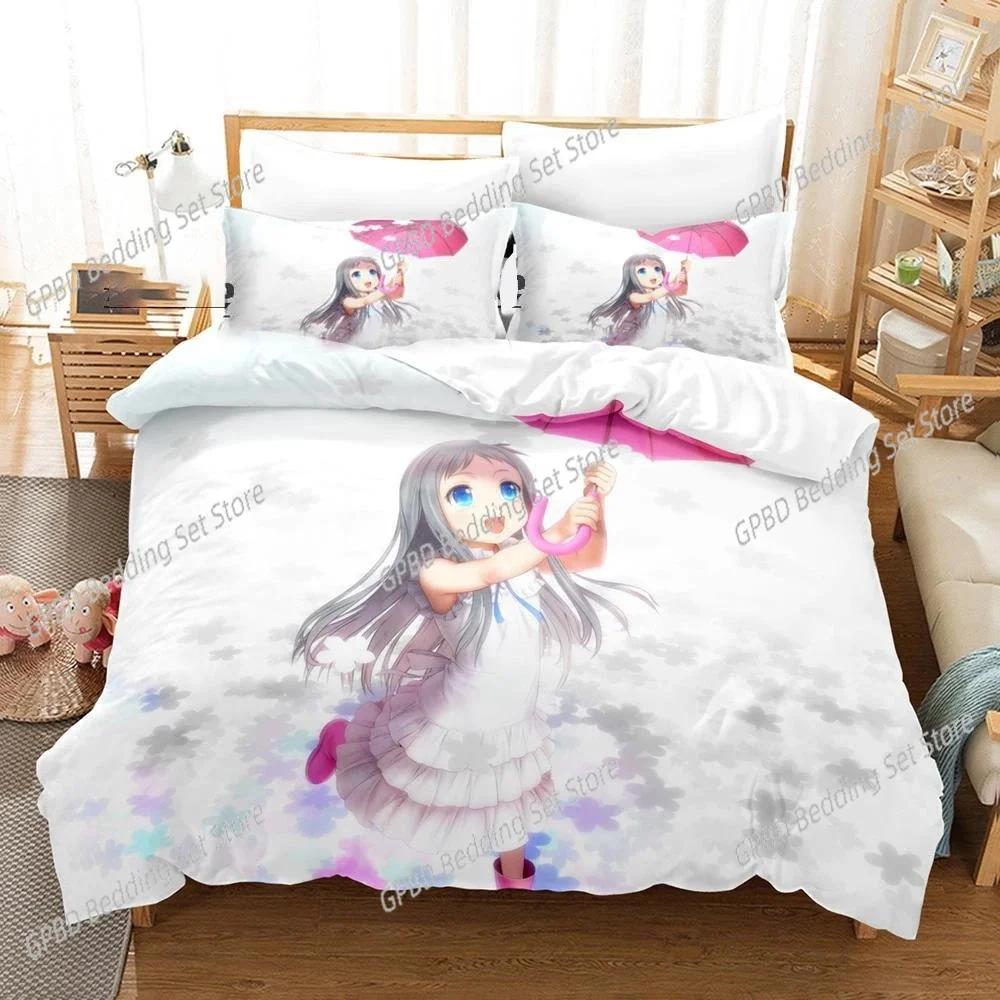 Anime Anohana Honma Meiko Beding Set Bedrom Soft Modern Bedspreads Comefortable Children Kids Soft Duvet Cover Comfortable Quilt Cover And Pilowcase