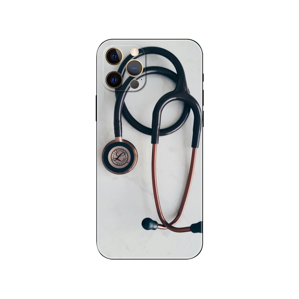 Black Tpu Case for Iphone 5 5s Se 2020 6 6s 7 8 Plus X 10 XR XS 11 12 13 Mini Pro MAX Back Cover Nurse Medical Medicine