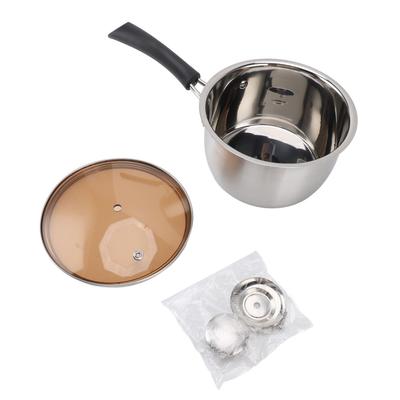 Stainless Steel Saucepan Small Milk Pan Rapid Heat Transfer Prevent Scalding Thickened Single Handle