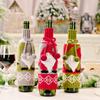 Creative Knitted Christmas Wine Bottle Cover Featuring Adorable Rudolph Design For Festive Table Decor
