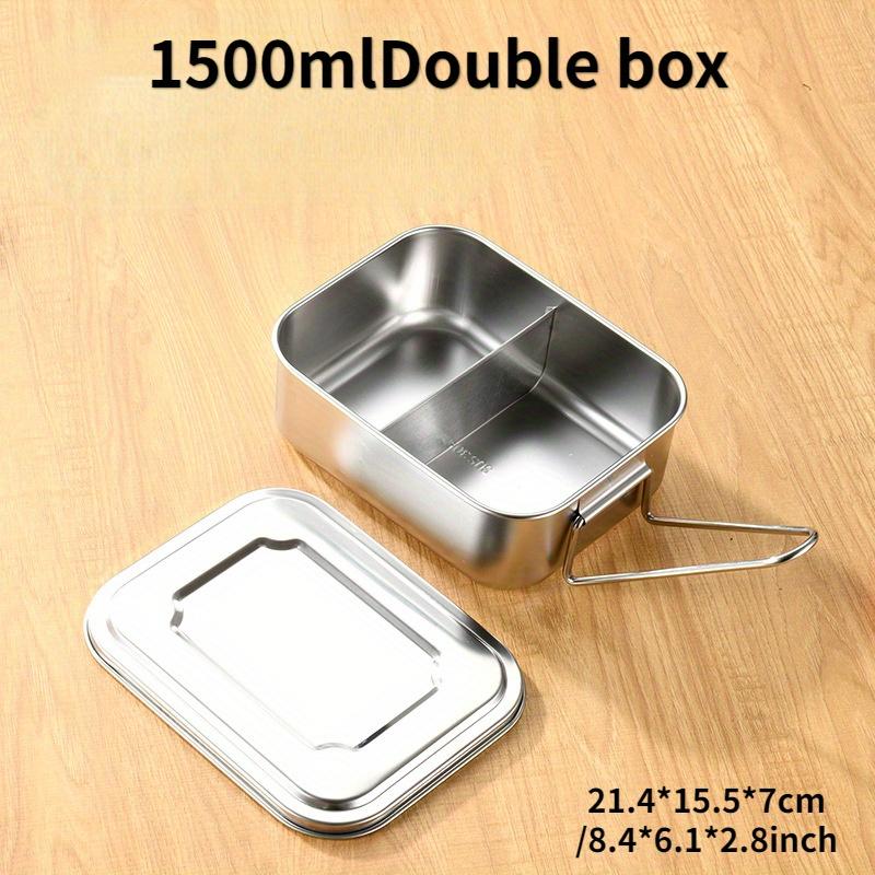 1PC Vintage Stainless Steel Lunch Box Break and Leak Proof Lunch Box Food Grade 304 Stainless Steel Steamed Lunch Box Work Student