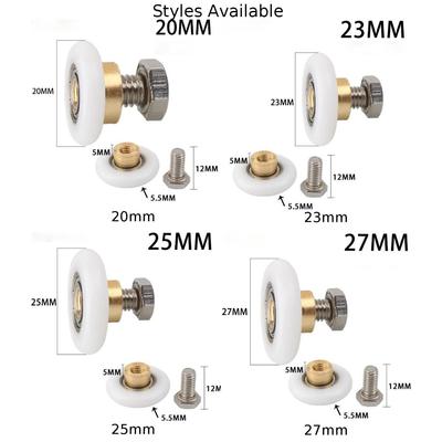 Shower Door Rollers Wheels 1Set 20/23/25/27mm 4pcs