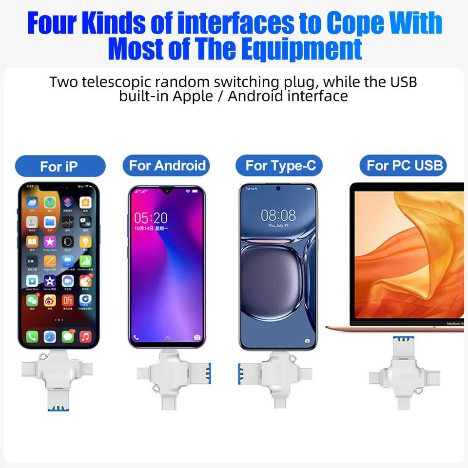 4 In 1 USB3.0 To Type C Micro SD Card Reader Micro To USB TF OTG Adapter USB A To USB C Connector for iPhone 17 16 15 14 13 12 11 Samsung Xiaomi