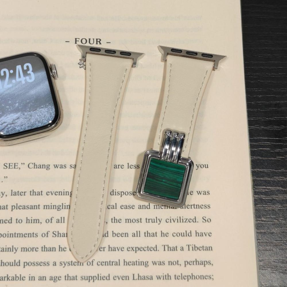 Lady Luxury Leather Strap for Apple Watch Serise11 42mm 46mm Malachite Band for Iwatch Serise10 9 8 7 6 5 4 Se 3 2 Elegant Ultra3 49mm Bracelet