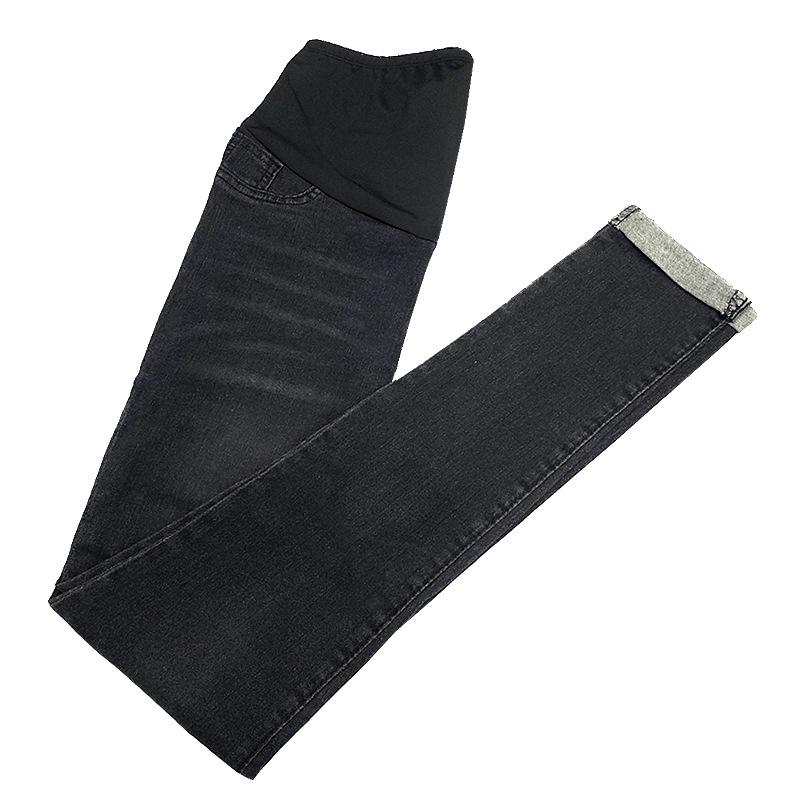 Jeans Skinny Premaman a Vita Alta - Autunno/Inverno, Supporto per la Pancia, Vestibilità Comoda, Modellante, Lunghezza Nove Punti, Apertura della Gamba Stretta