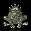 Crystal Frog Brooches for Women Green Color Animal Brooch Pin Luxury Vintage Jewelry Coat Accessories