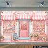 2D Sweet Shoppe Backdrop Pink Candy Shop Photography Background
