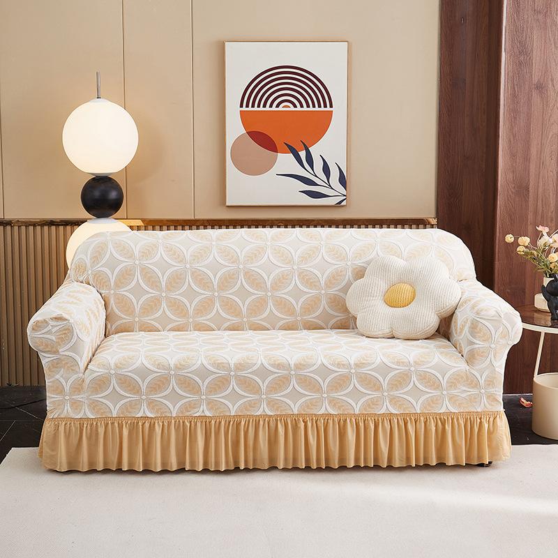 Sofa Cover 2026 New Three-color Three-dimensional Jacquard Skirt Sofa Cover Universal in All Seasons