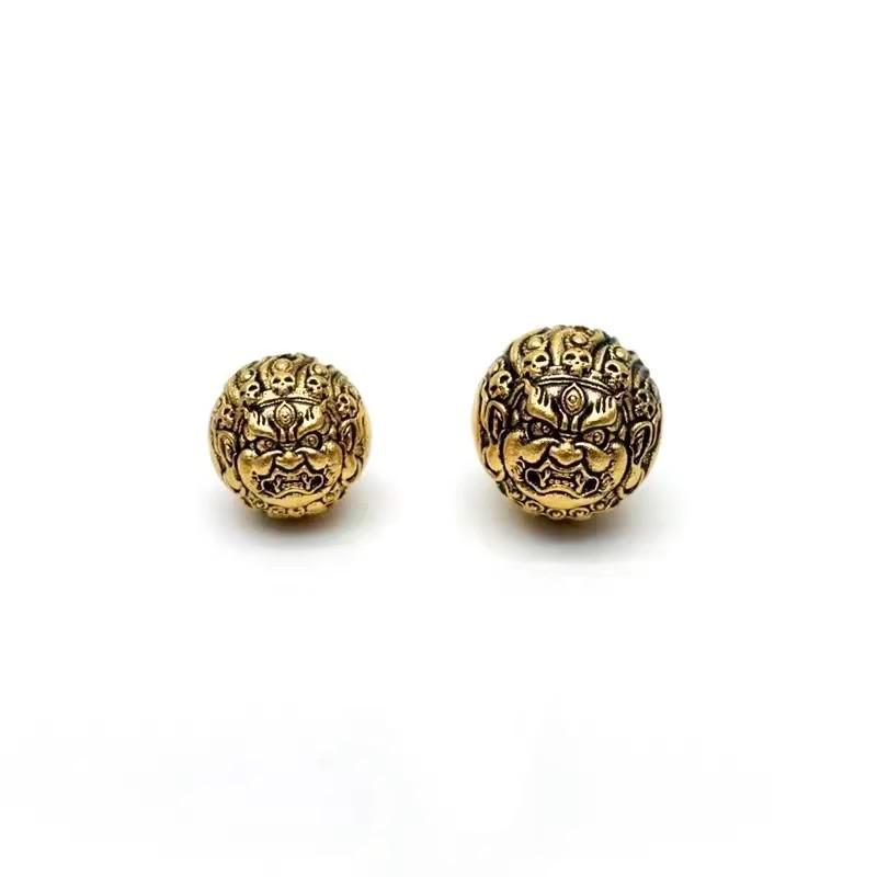 Tibetan-Style Daikokuten Bead Accessories for DIY Bracelets - Painted Spacer & Top Beads, Vajra Bodhi Seed Small