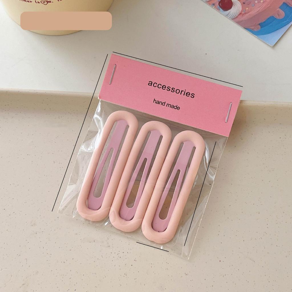 Épingles à cheveux simples givrées pour filles, 3 pièces, pinces à cheveux carrées, ovales, Triangle, pour enfants, épingles à cheveux, cliquez sur clac