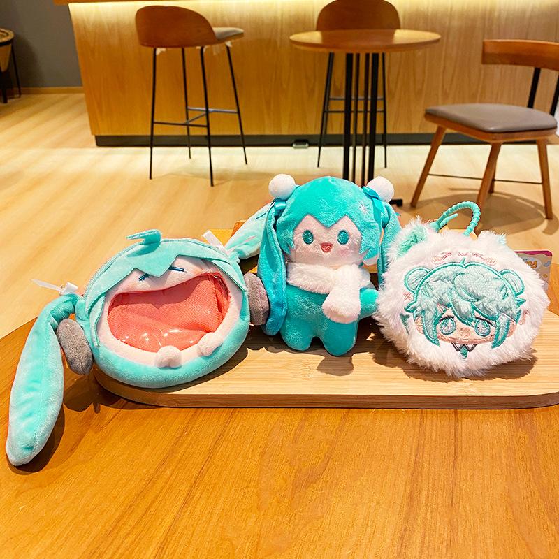 Miku Hatsune Plush Keychain Cute Anime Wallet Charm Creative Key Holder Couple Bag Accessory Small Gift For Fans