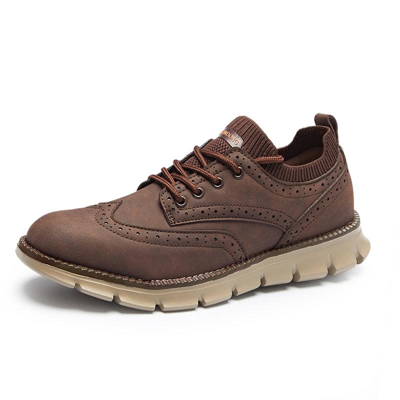 

Spring Autumn Mens Brogues Leather Casual Shoes Italian Luxury Brand Designer Big Size Hot Sale 49 кавовий