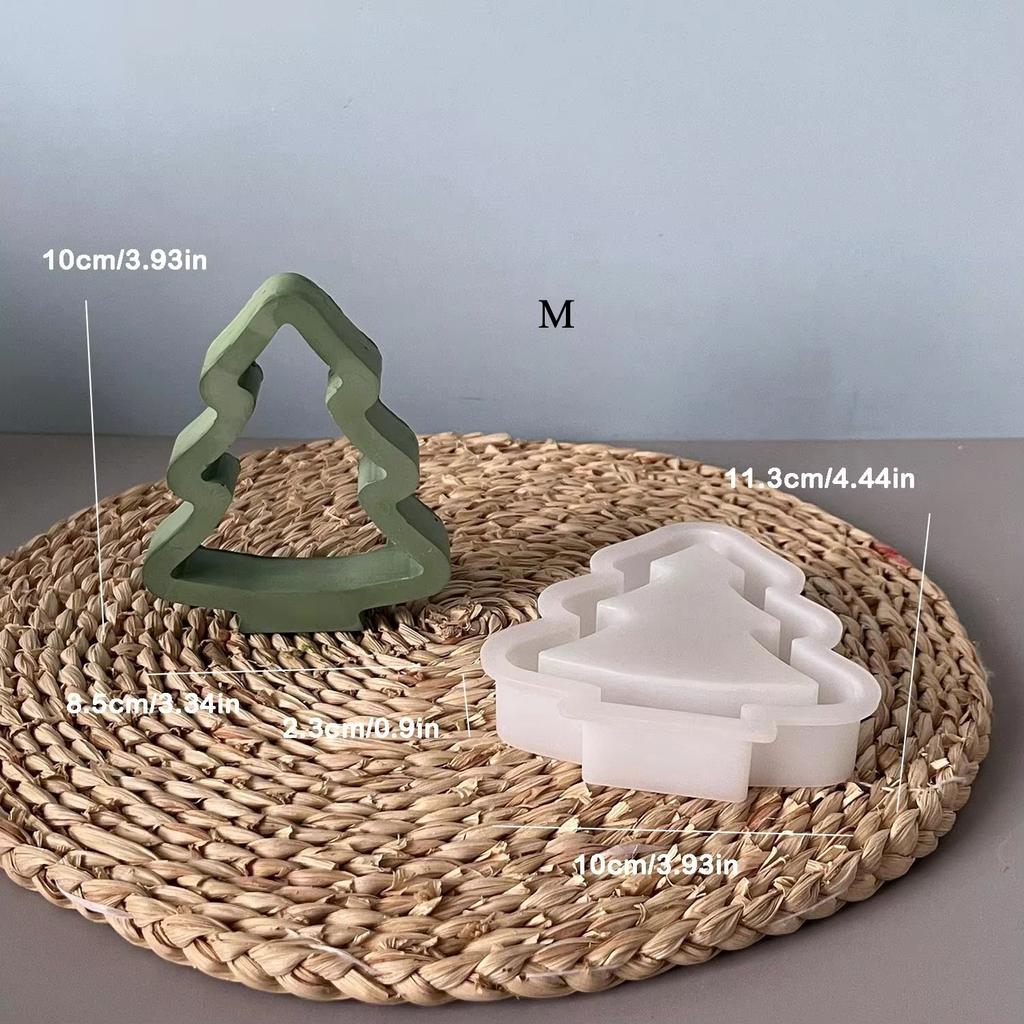 3d Christmas Tree Mold Easy To Clean Wax Casting Mold Resin Plaster Mold Flexible For Holiday Table Decor Gift Making Home