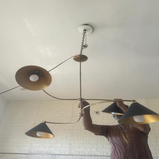 Brass Arno 4-Light Mid Century Modern Chandelier Ceiling Light Fixture Adjustable Arm Different Design Pendent Light