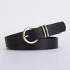 Boutique Pu Women'S Textured Belt, Trendy Bare Body Pin Buckle Decorative Jeans Belt