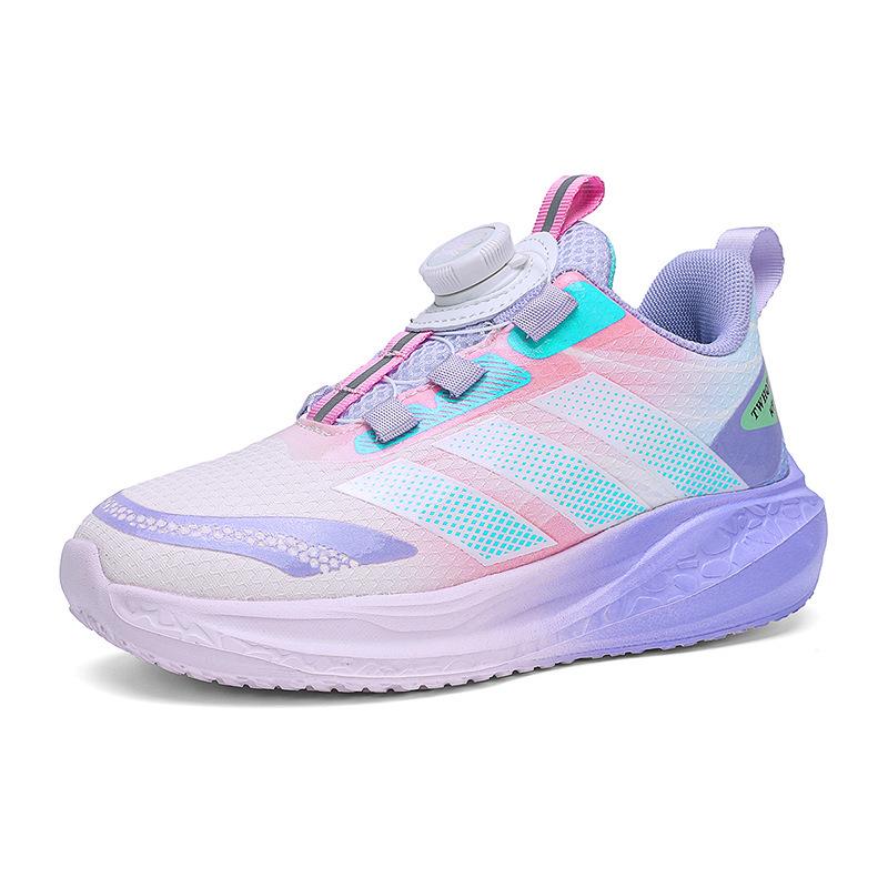 2025 Boys' Waterproof Sports Shoes: Rotating Fastener, Leather Finish, Non-Slip Soft Sole for Spring/Autumn