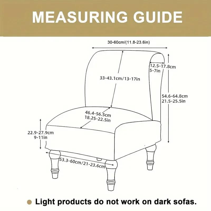 1PC Solid Color Accent Armless Chair Cover Nordic Spandex Single Sofa Slipcovers Stretch Elastic Couch Protector Cover