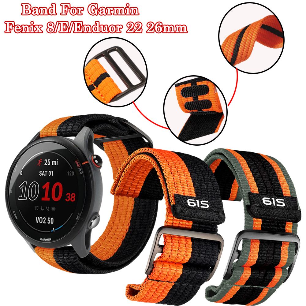 22mm 26mm Sport Nylonarmband für Garmin Fenxi 8 47/51mm Enduro 3 2 Quick Fit Ersatzarmband für Garmin Fenix E/7X/6X/5X Armband