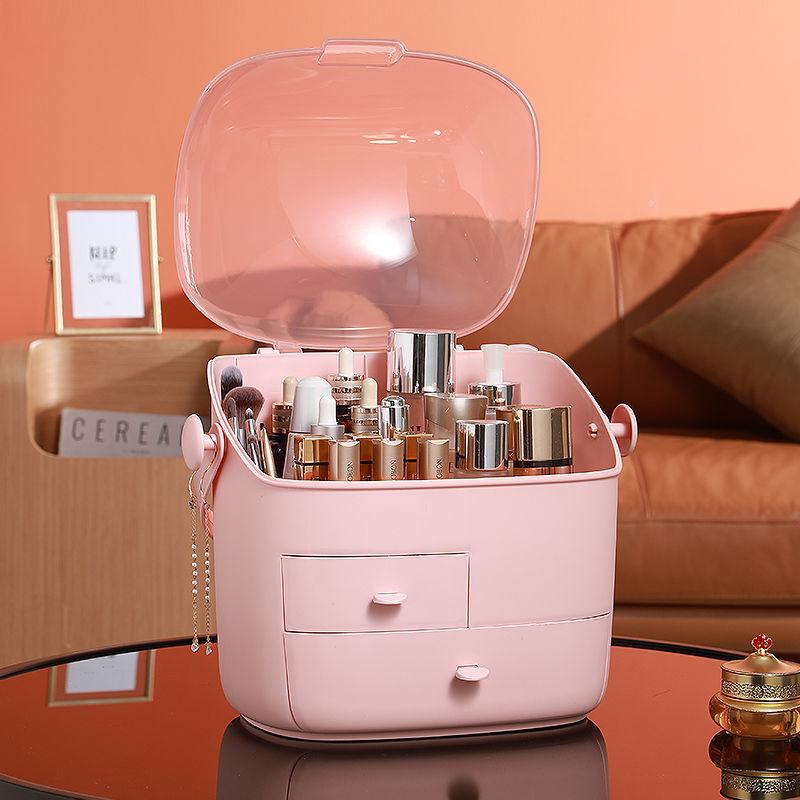 Cosmetics Storage Box Multifunctional Dust-proof Large Capacity Desktop Dressing Table Skincare Shelf