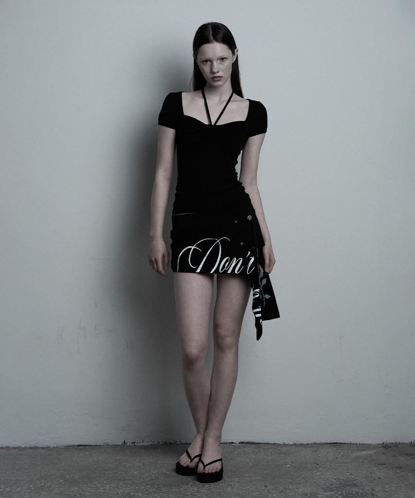 ILLIO Black Giselle Gathered Top