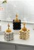 Golden Ceramic Cube Incense Burner Middle Eastern Arabian Festival Handheld Home Decor