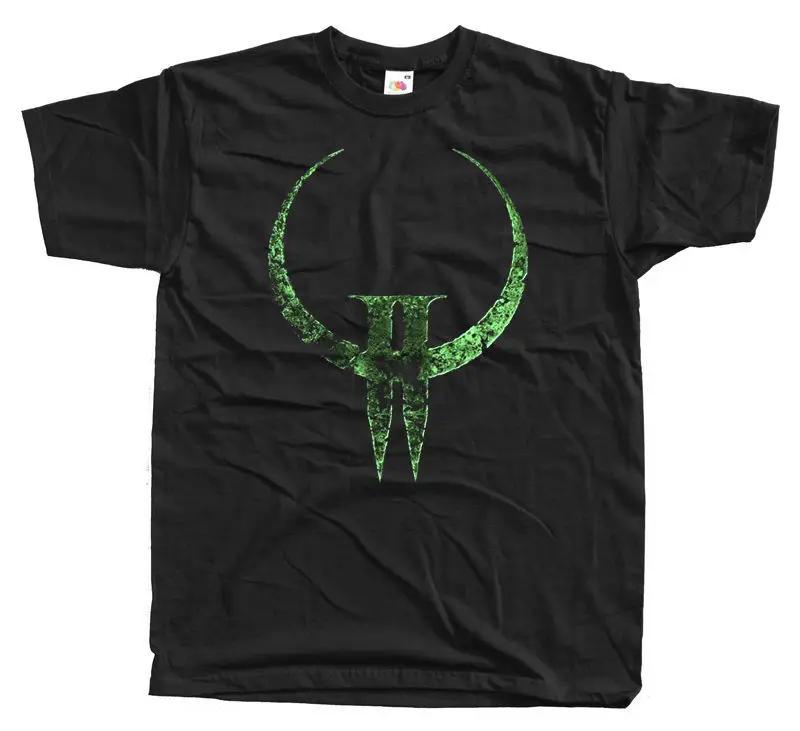 ИГРОВАЯ футболка с ЛОГОТИПОМ QUAKE 2 ЧЕРНО-БЕЛЫЙ РАЗМЕРЫ ОТ S ДО 5XL S