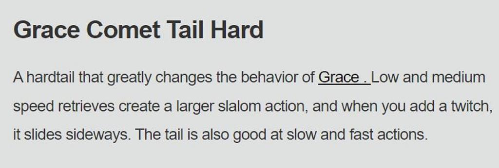 Galapagos Grace 240 Commet Spare Tail Red Hard (1457)