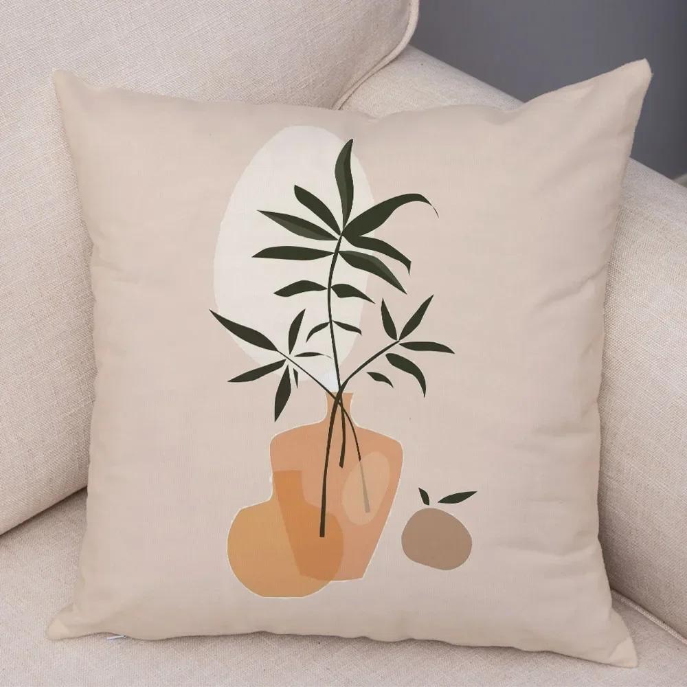 Nordic Style Plant Tree Cushion Cover Decor Geometric Abstract Modern Art Pillow Case for Sofa Home Super Soft Plush Pillowcase
