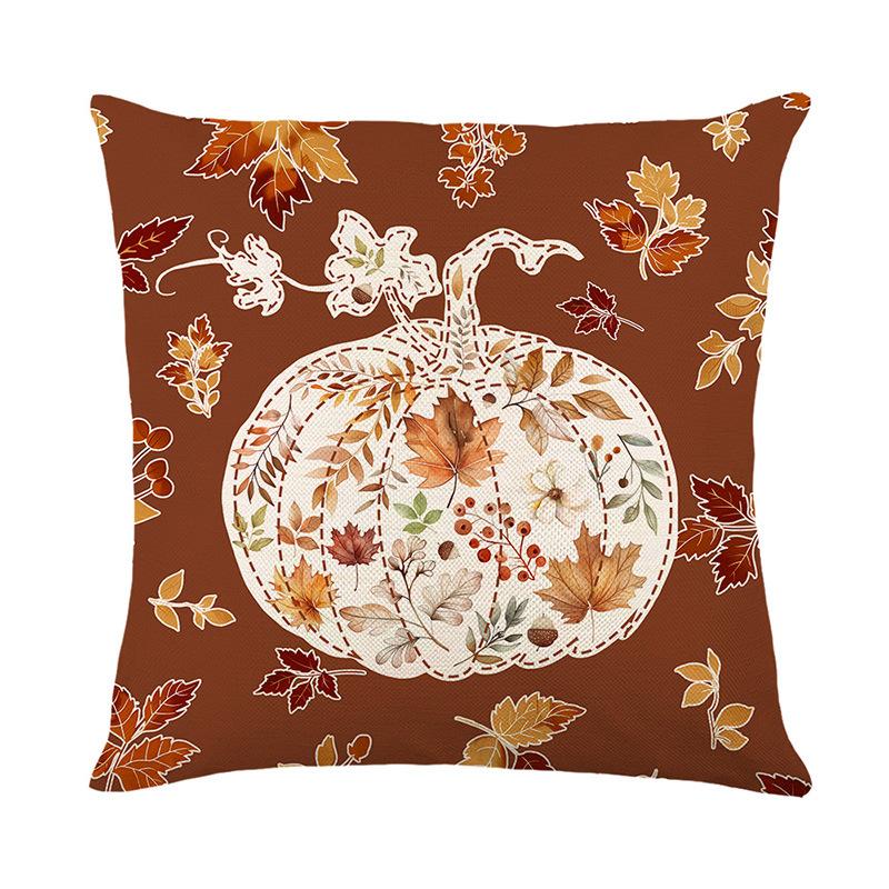 

Чехол для подушки с принтом осеннего кленового листа из льна для украшения гостиной, чехол для подушки для спальни JYM455-2 45*45cm
