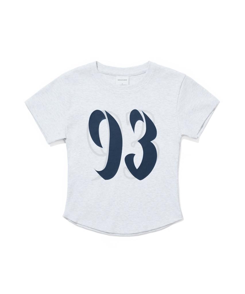 1993STUDIO New 93 Logo Crop T-Shirt_Light Gray