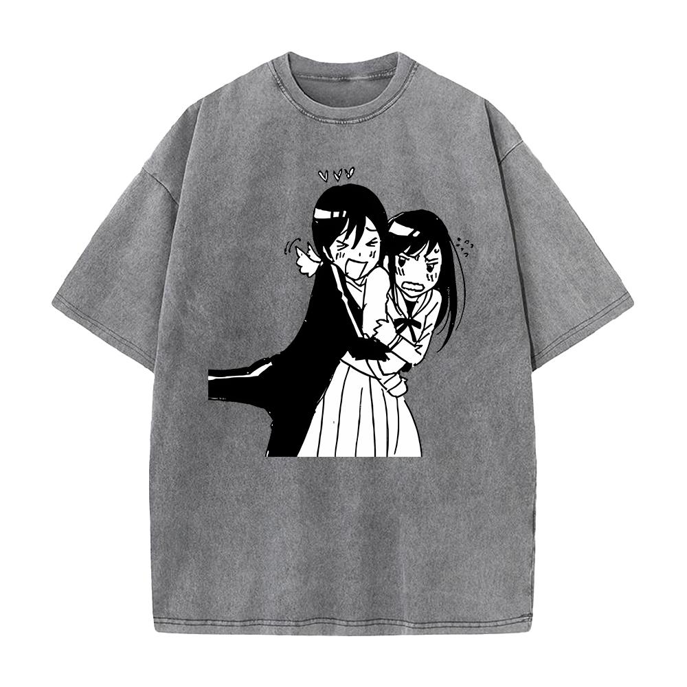 Yato Iki Hiyori Funny Print T-shirt Anime Noragami Clothing Men Women Cotton Tshirts Retro Washed T Shirt Harajuku Casual Tops