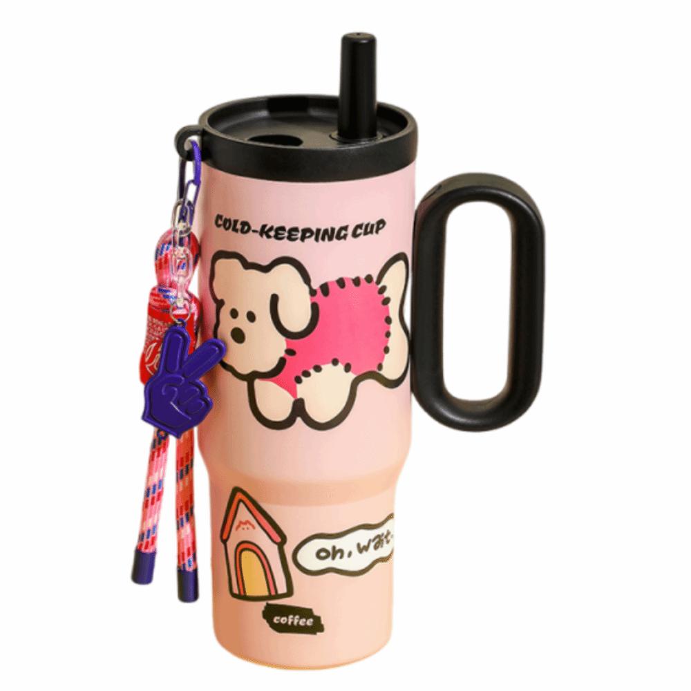 720ml Thermal Water Bottle Leak Proof Drinking Straw Cup Milk Tea Cup Outdoor Insulated Mug  Sports