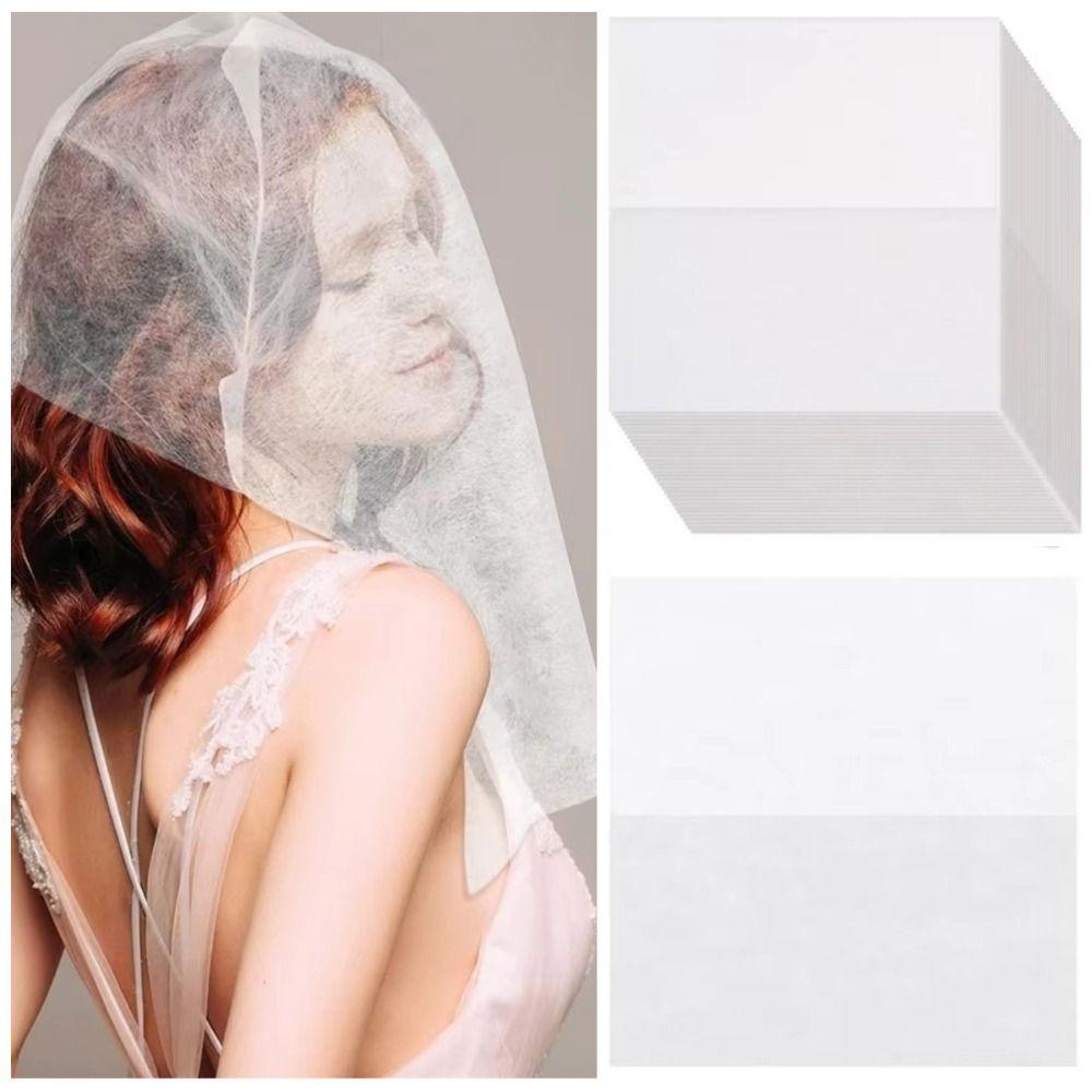 100Pcs Non-Woven Face Makeup Protector Hood Breathable Makeup Clothing Protector  Wedding Supply